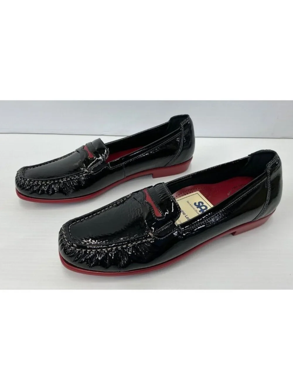 SAS Penny J Womens Size 10 N Shoes Black Rouge Patent Leather Slip-On Loafers
